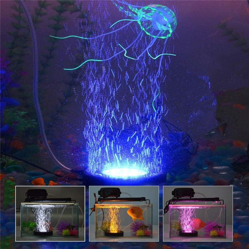 12 Led Podvodnih Svjetiljki S Mjehurićima Za Akvarij Zračni Kamen Fish Tank Pumpa Lampa Daljinski Upravljač