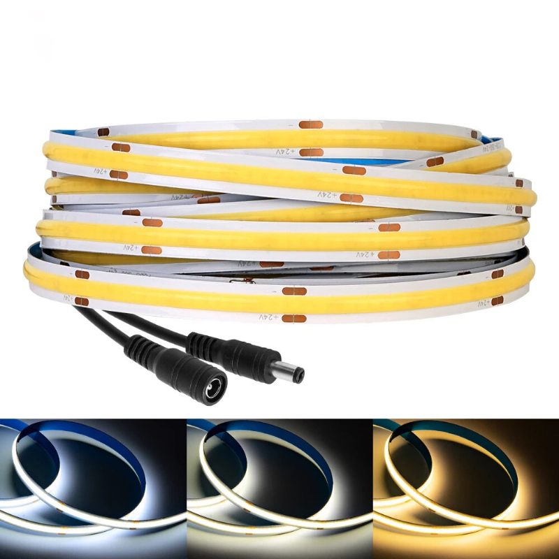 12v/24v Led Noćna Svjetleća Traka 360/528 Led Fleksibilna Fcob Cob Led Visoke Gustoće S Promjenjivom Temperaturom Boje Za Kuhinju U Spavaćoj Sobi