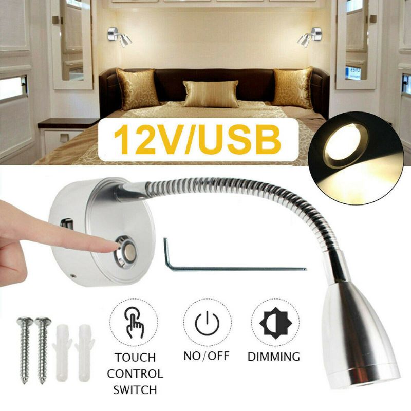 12v Touch Switch Usb Led Spot Svjetlo Za Čitanje Kamper Karavan Unutrašnja Svjetiljka Za Čamac