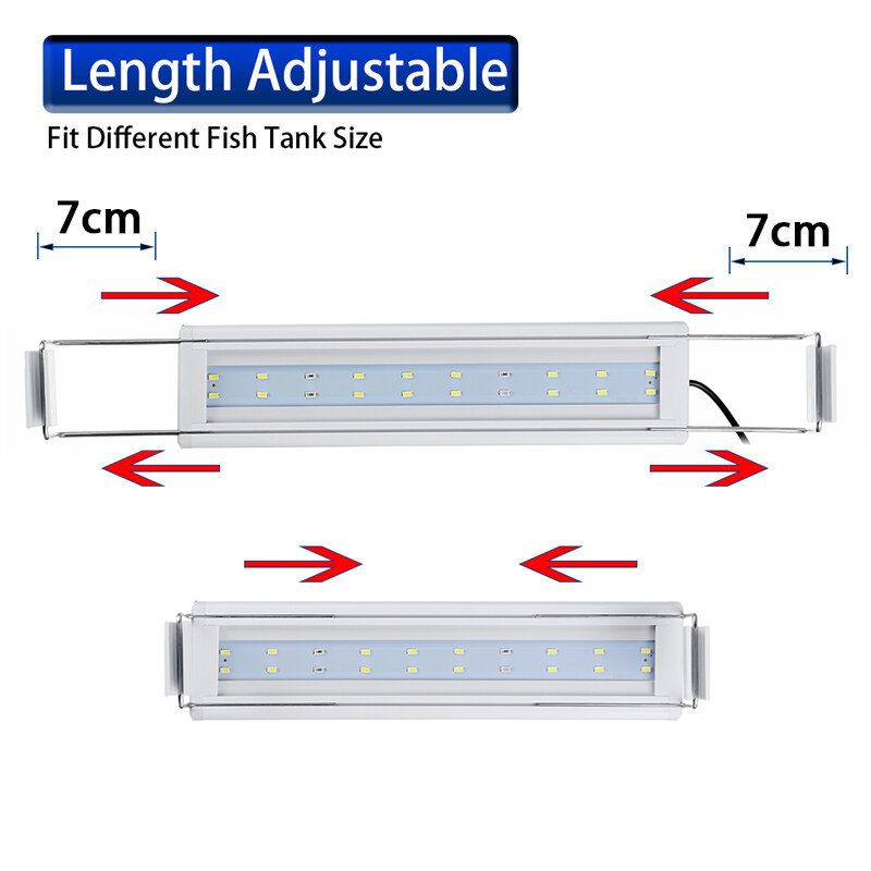 3/5/7/9 W Fish Tank Light 220v Led Štedno Plavo+bijelo Svjetlo Linijski Prekidač