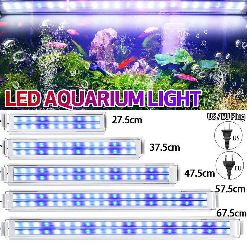 3/5/7/9w 220v Američka Utičnica Fish Tank Lampa Led Štedna Energija Plavo+bijelo Svjetlo Linijski Prekidač