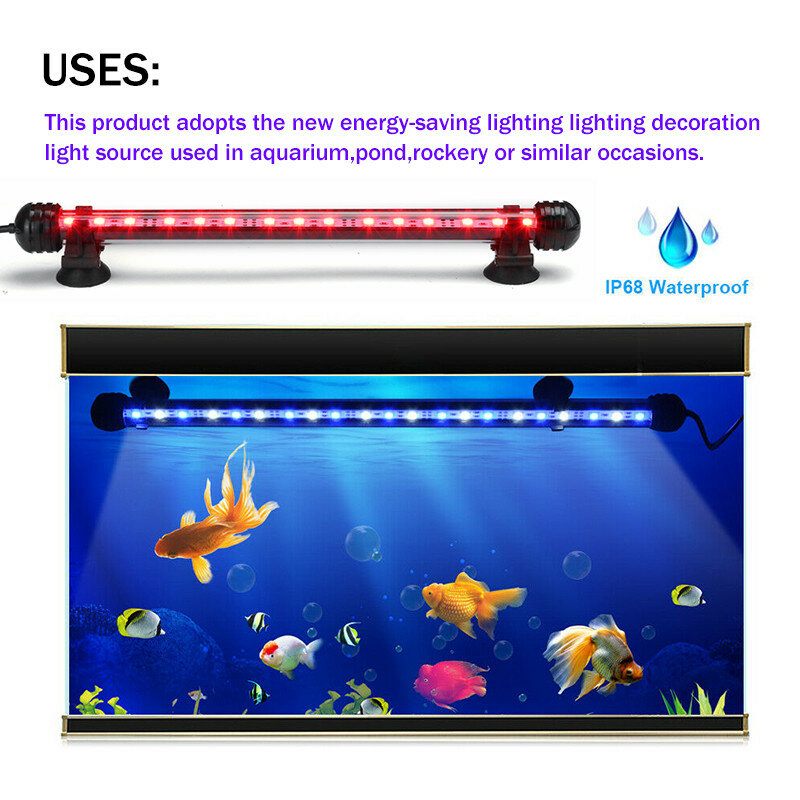 38cm Bluetooth App Rgb Led Svjetla Za Akvarijske Ribice Potopna Trakasta Barska Svjetiljka