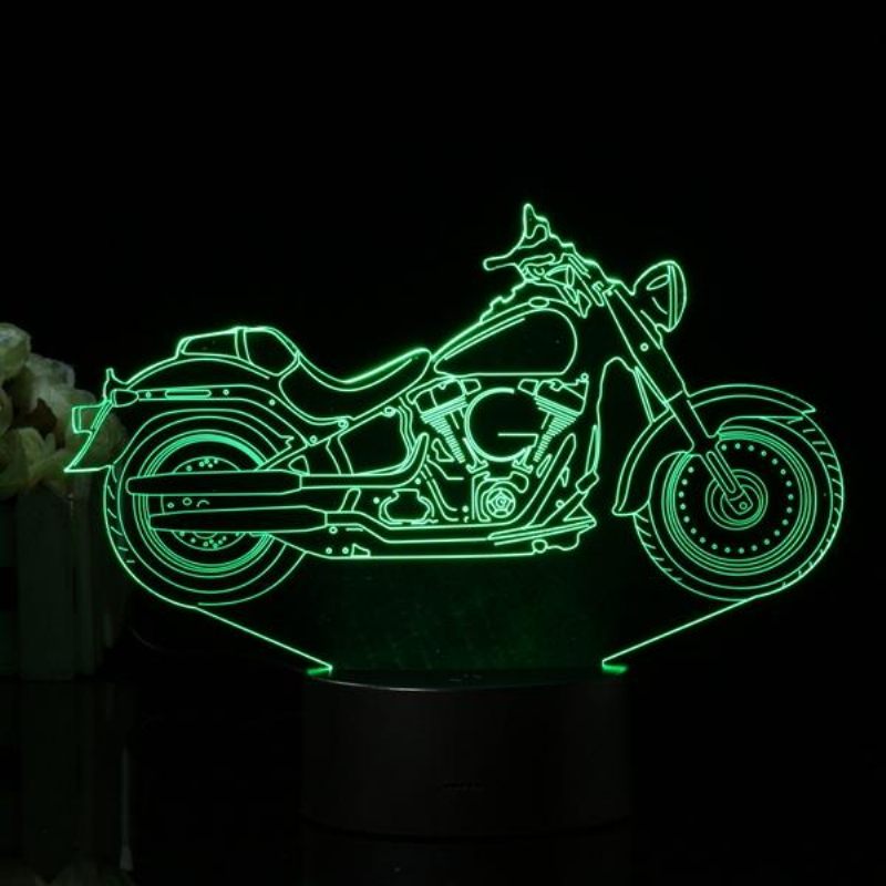 3d Iluzija Motocikla Led Stolna Lampa 7 Boja Noćno Svjetlo S Prekidačem Na Dodir