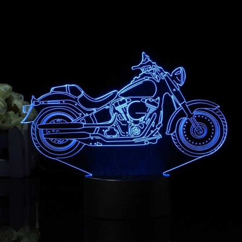 3d Iluzija Motocikla Led Stolna Lampa 7 Boja Noćno Svjetlo S Prekidačem Na Dodir