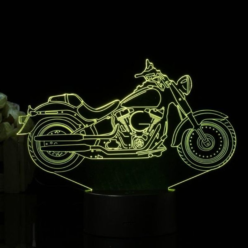 3d Iluzija Motocikla Led Stolna Lampa 7 Boja Noćno Svjetlo S Prekidačem Na Dodir