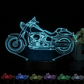3d Iluzija Motocikla Led Stolna Lampa 7 Boja Noćno Svjetlo S Prekidačem Na Dodir