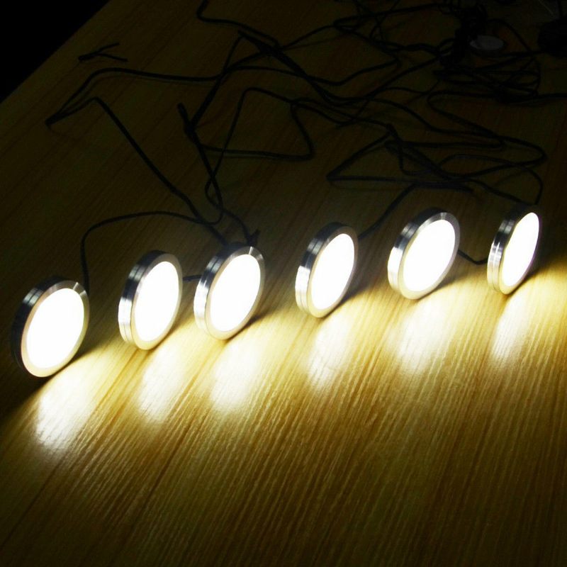 8pcs Led Rasvjeta Za Ormarić Bijeli Kuhinjski Pult S Mogućnošću Prigušivanja Ispod Paka Rf Bežični Daljinski Upravljač + Napajanje