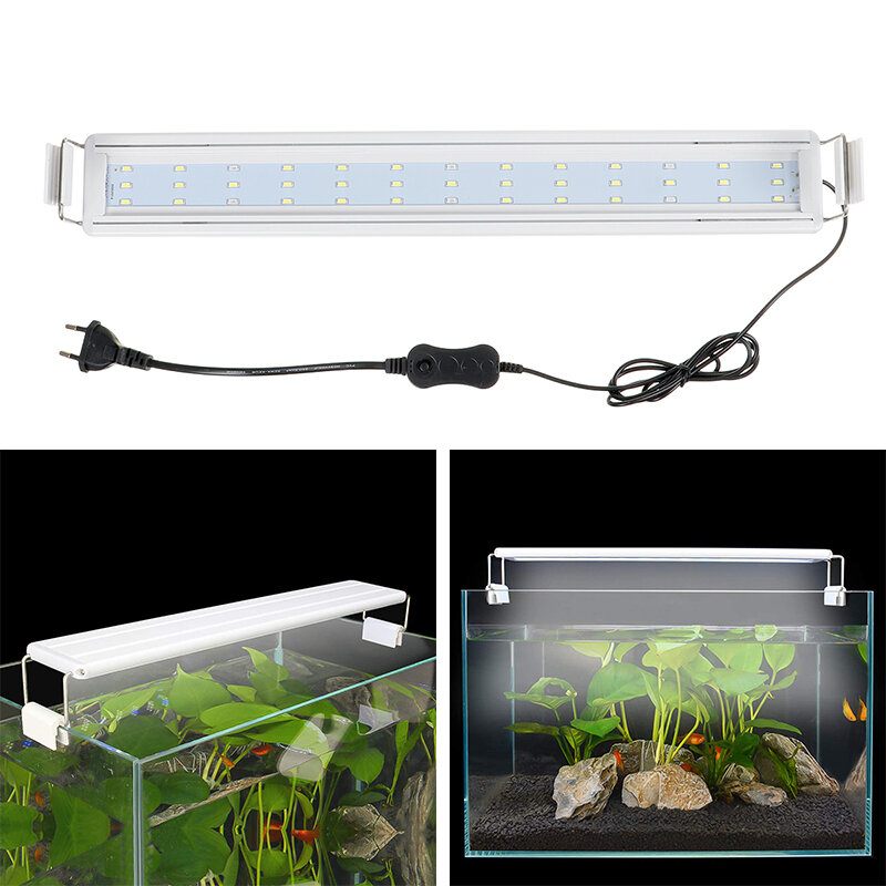 Aquarium Fish Tank Eu Utikač Led Svjetlo Iznad Glave Plava+bijela Svjetiljka Biljke Mjesečevo Osvjetljenje