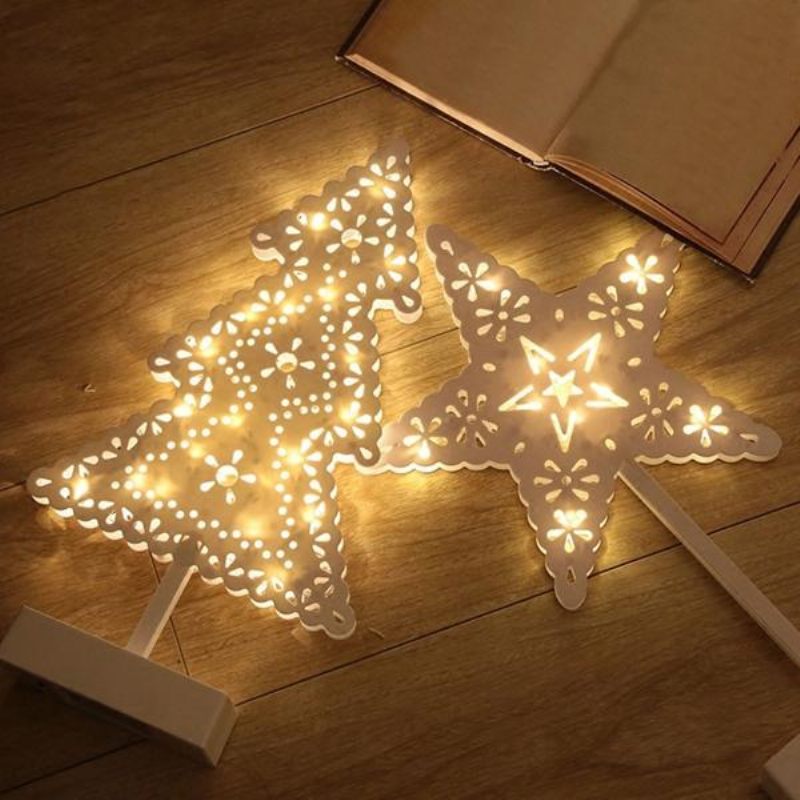 Božićno Drvce U Obliku Srca Na Baterije Led Noćno Svjetlo Stolna Lampa Dekoracija Doma
