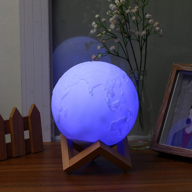Čarobna Stolna Svjetiljka S Tri Tona Zemlje Od 15 cm Usb Punjiva Led Noćna Lampa Senzor Za Slavinu Dar