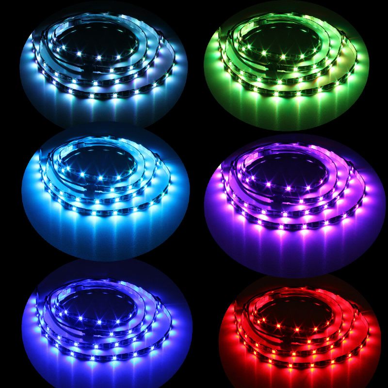 Dc12v 4pcs 50cm Vodootporna Led Traka Rgb Vanjska Svjetiljka + Daljinski Upravljač S 24 Tipke + Strujni Adapter