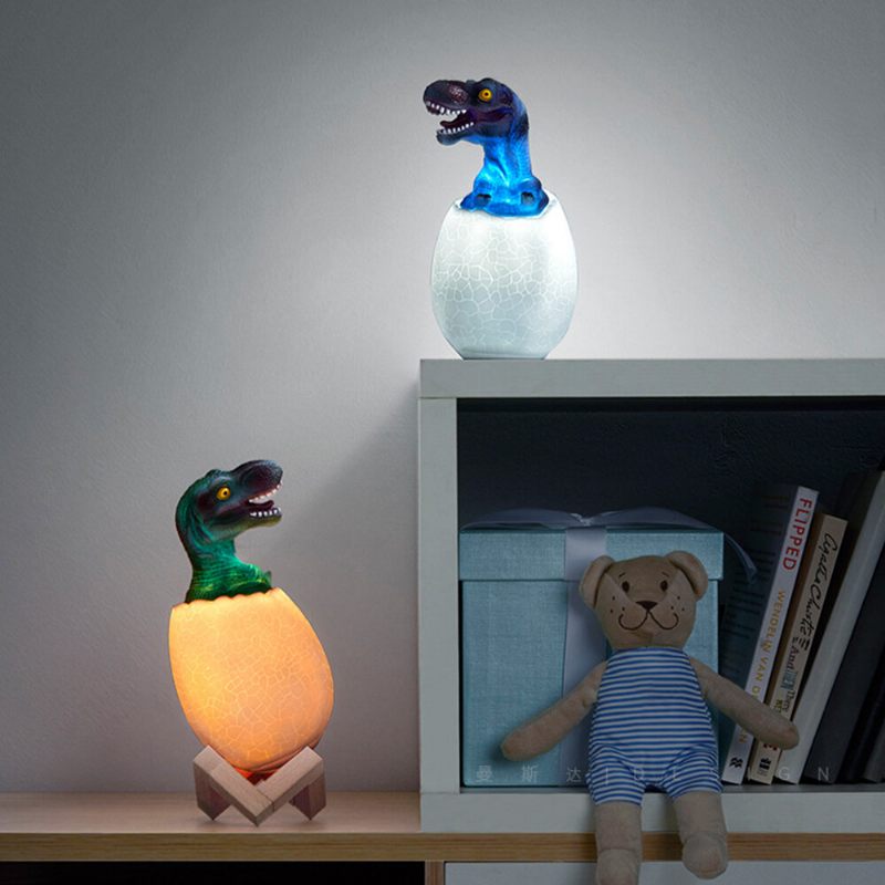 Dinosaur Lampa 3d Ispis Noćno Svjetlo Punjiva 3 Boje/16 Boja Indukcijske Stolne Svjetiljke Dekoracija Poklon Za Dijete Daljinsko Led