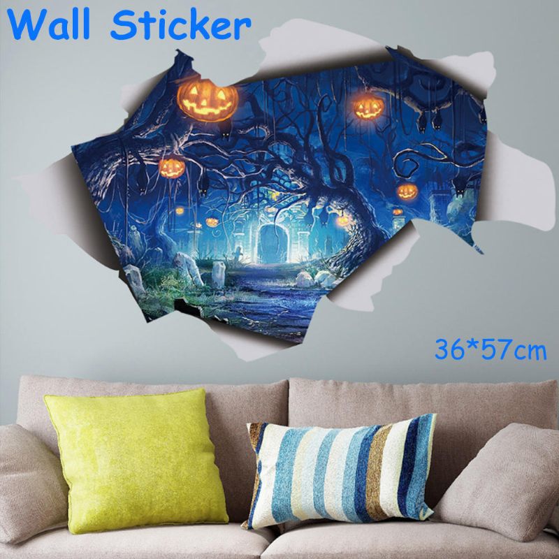 Halloween 3d Zidna Naljepnica Decal Lamp Uklonjiva Diy Scary Poster Mural Decor