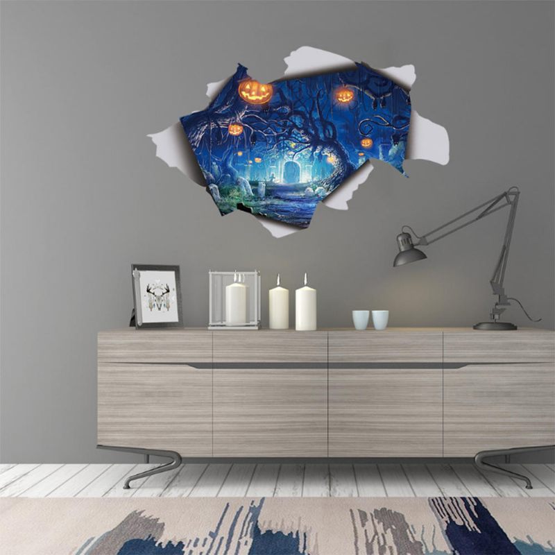 Halloween 3d Zidna Naljepnica Decal Lamp Uklonjiva Diy Scary Poster Mural Decor