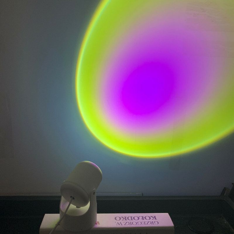 Lampa Za Projektor Zalaska Sunca Rainbow Atmosphere Led Noćno Svjetlo Za Kućnu Spavaću Sobu Kavana Pozadinska Zidna Dekoracija Usb Stolna Svjetiljka