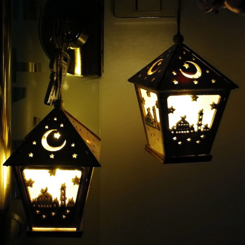 Led Diy Kućna Drvena Lampa Festivalska Ukrasna Noćna Eid Mubarak Ramadan