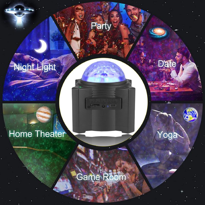 Led Galaxy Projektor Nebula Noćno Svjetlo Mood Light Lampa S Daljinskim Upravljačem S Bluetooth Zvučnikom Za Djecu I Odrasle Dekoracija Spavaće Sobe/zabave/kućnog Ambijenta