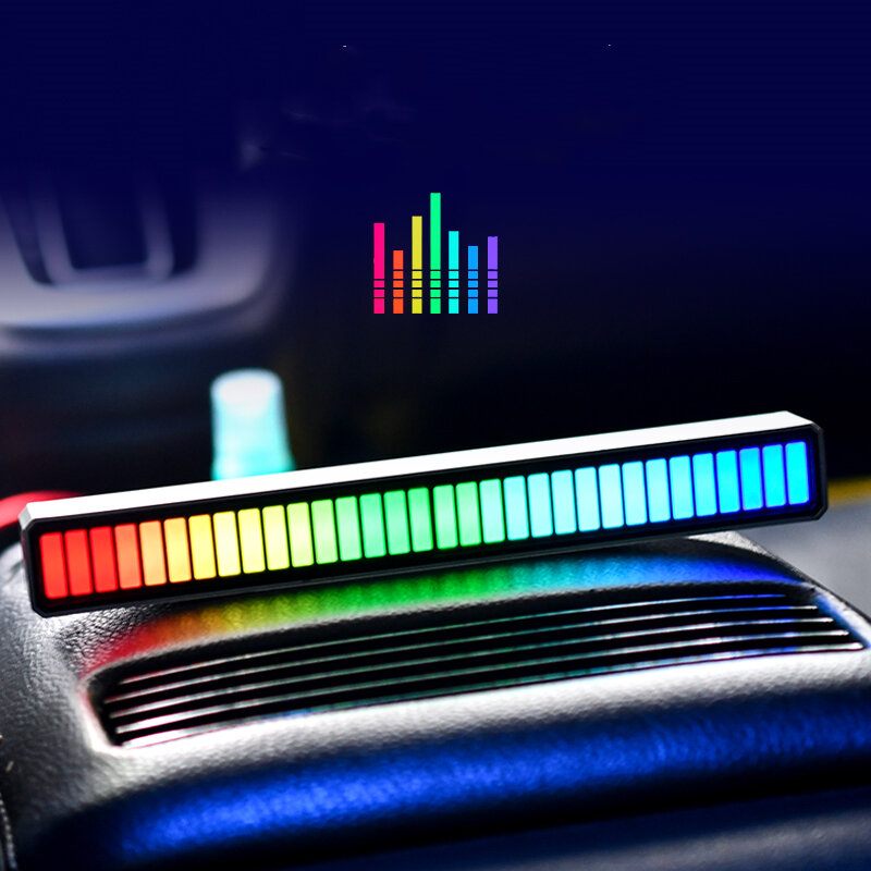 Rgb Usb Žarulja Za Uštedu Energije Glasovno Aktivirano Svjetlo Za Ritam Snimanja Ambijentalna Lampa U Automobilu Glazbene Atmosfere Za Igre