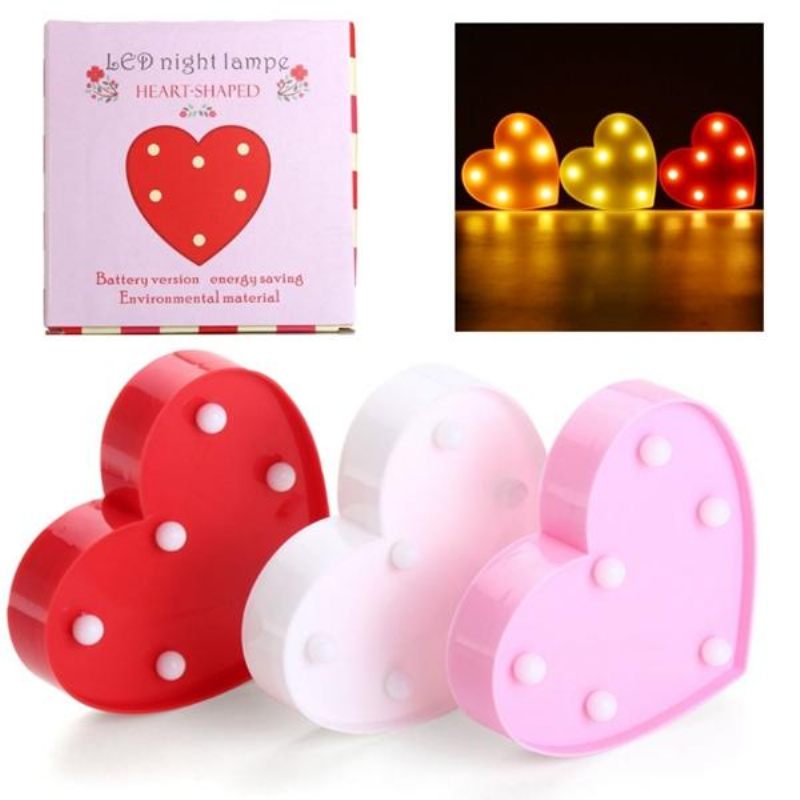 Slatka Noćna Svjetiljka S 11 Led Nadstrešnica U Obliku Srca Baterijska Dekoracija Za Dječju Spavaću Sobu