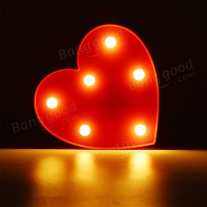 Slatka Noćna Svjetiljka S 11 Led Nadstrešnica U Obliku Srca Baterijska Dekoracija Za Dječju Spavaću Sobu