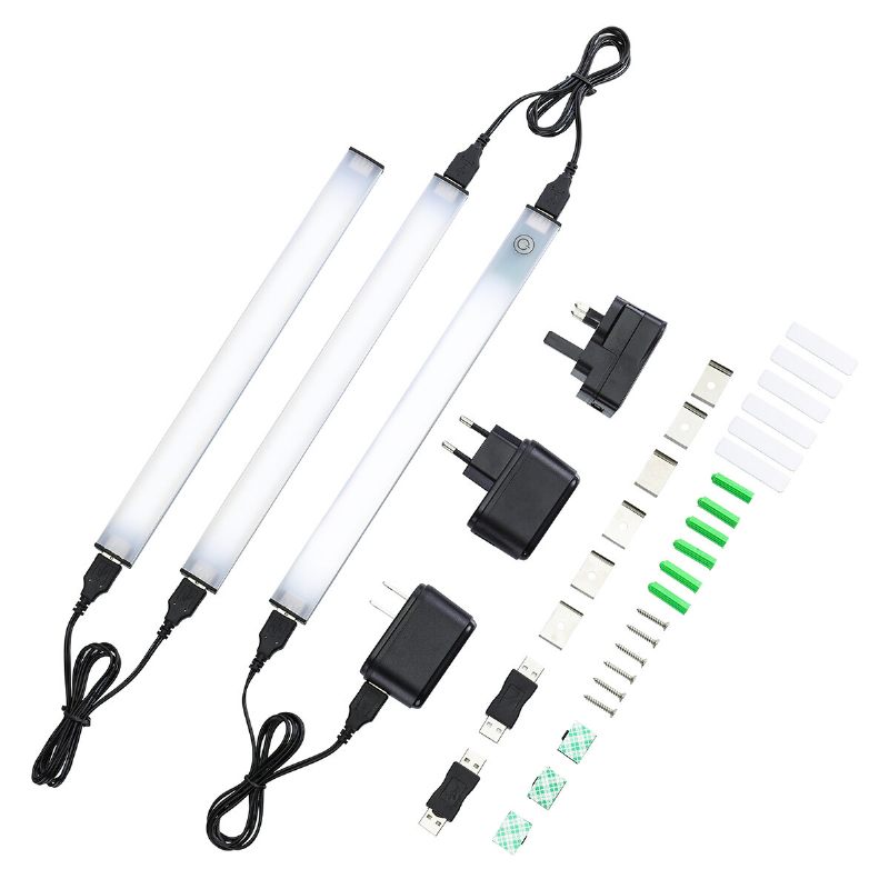 Solmore 3pcs 80 Led Svjetlo Za Ormar Smd2835 Usb Osjetljivo Na Dodir S Prigušivanjem Za Kućnu Sobu Barsku Svjetiljku Eu Utikač