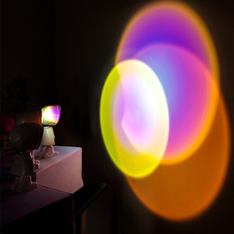 Sun Sunset Led Light Rainbow Projection Stolna Lampa Home Decor Usb Night