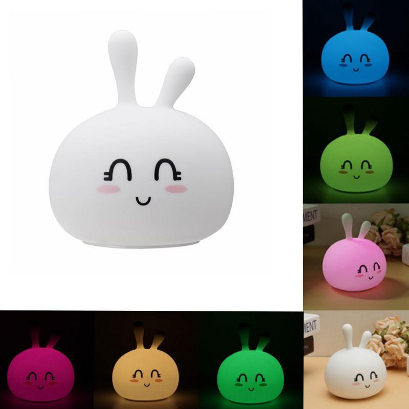 Usb Rgb Punjiva Slatka Silikonska Led Noćna Svjetiljka Tap Touch Atmosphere Light Za Dječje Spavanje