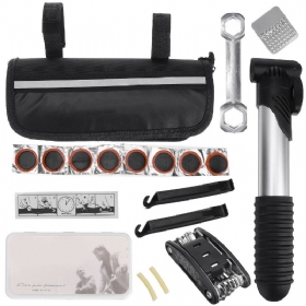 12pcs/set Bicikl Mtb Repair Patch Tools Kit Bike Cycle Inner Gube Popravak Probušene Gume Pumpa Za + Imbus Ključ + Poluge