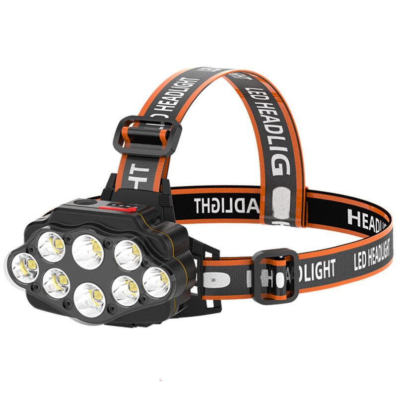 Bikight 4-moda 8*xpg Led Naglavna Svjetiljka Usb Punjiva Duga Za Kampiranje 18650 Lantera Za Pecanje Vodootporna