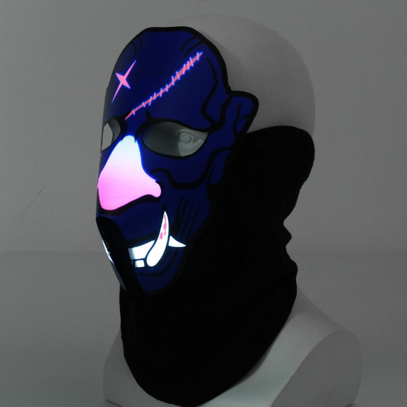 Bikight Maska Za Lice Koja Svijetli I Treperi Za Vožnju Biciklom Na Otvorenom Dekoracija Kostima Za Noć Vještica