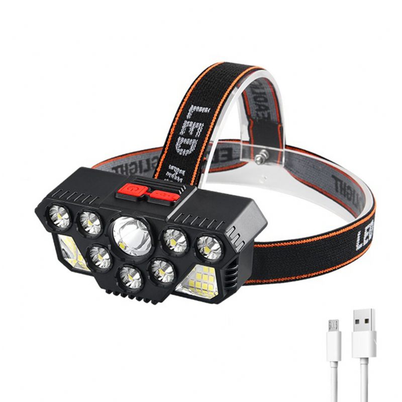 Snažno Svjetlo Prednje 8led+20smd Super Svijetla Prednja Svjetiljka Usb Punjiva Baterijska Za Vanjsko Pecanje