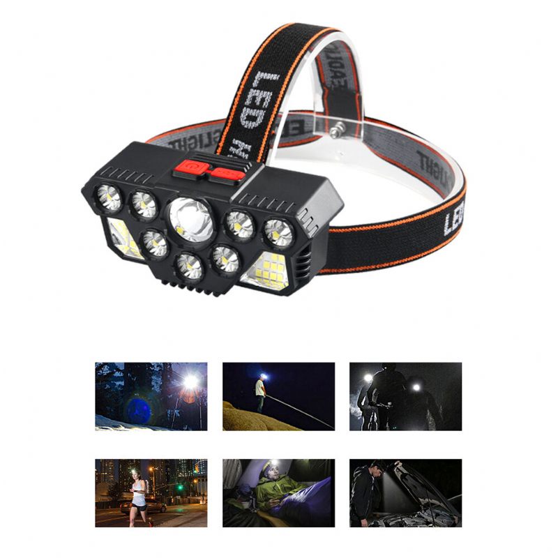 Snažno Svjetlo Prednje 8led+20smd Super Svijetla Prednja Svjetiljka Usb Punjiva Baterijska Za Vanjsko Pecanje