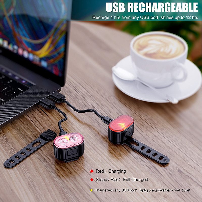 Usb Set Za Led Prednje I Stražnje Svjetlo Za Bicikl