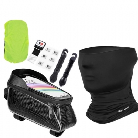 West Biking Set Torbi Za Okvir Bicikla Vodootporna Biciklistička Torba Za Zaslon Osjetljiv Na Dodir Guma Za Kliznu Šipku Kit Za Krpanje Gume Za Bicikl Zima/ljeto Šal Za Lice Mtb Dodaci Za Cestovne Bicikle