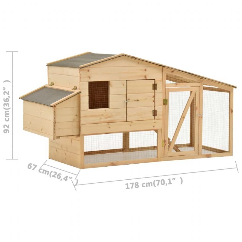 Kavez Za Piliće Puna Borovina 70.1"x26.4"x36.2"