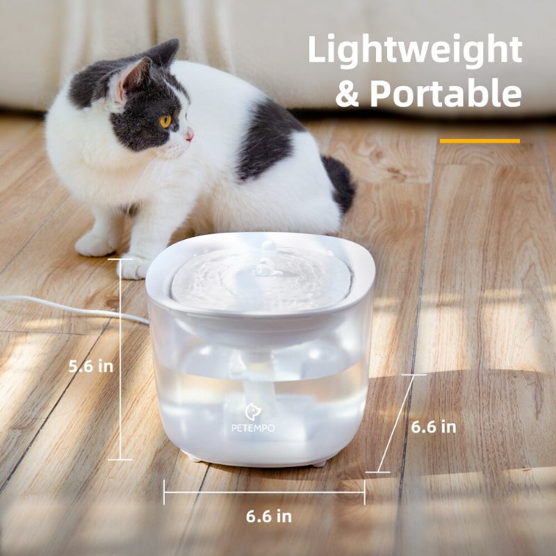 Petempo Fontana Za Mačke Bežična Za S Led Svjetlom 2l Ultra Tihi Dozator Vode Za Automatska Za Za Pse S Prozorom Za Razinu