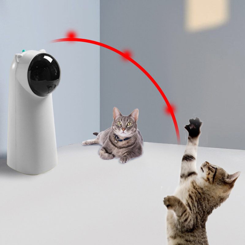 Usb Automatske Igračke Za Mačke Teaser Interaktivni Smart Teasing Pet 5 Kutovi 2 Brzine Led Laser Funny Ručni Način Rada Elektronički Ljubimac