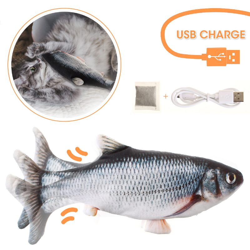 Usb Električna Pokretna Mačka Igračka Riba Realistične Igračke Mačja Metvica Plišane Interaktivne Flopping Fish Za Mačke Za Vježbu Mačaka