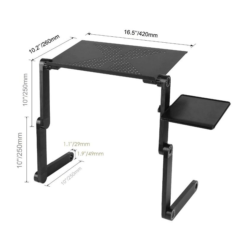 Laptop Stol Krevet Podesivi Aluminijski Ergonomski Prijenosni