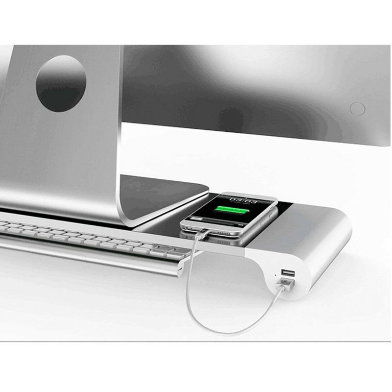 Aluminijsko Postolje Za Stolni Monitor Neklizajuće Prijenosno Računalo Laptop Riser S 4 Porta Usb Punjačem Za Imac Macbook Pro Air