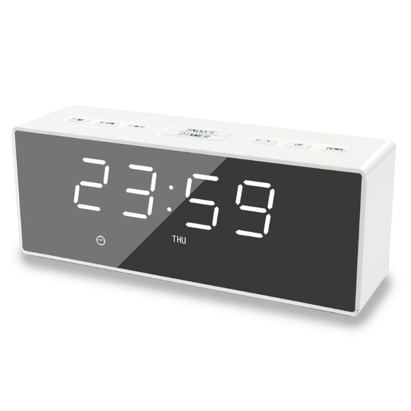 Ek8609 Digitalna Budilica Timer Led Ogledalo Snooze Stolni Sat Elektronički Prikaz Vremena Datum Temperatura Ukrasi Za Dom