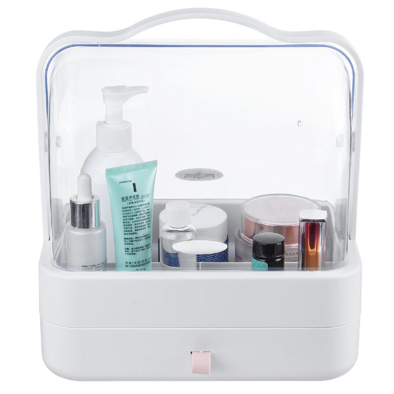 Kutija Za Pohranu Kozmetike Prozirni Poklopac Za Prašinu Stolni Organizator Šminke Prijenosna Polica Za Kućanstvo