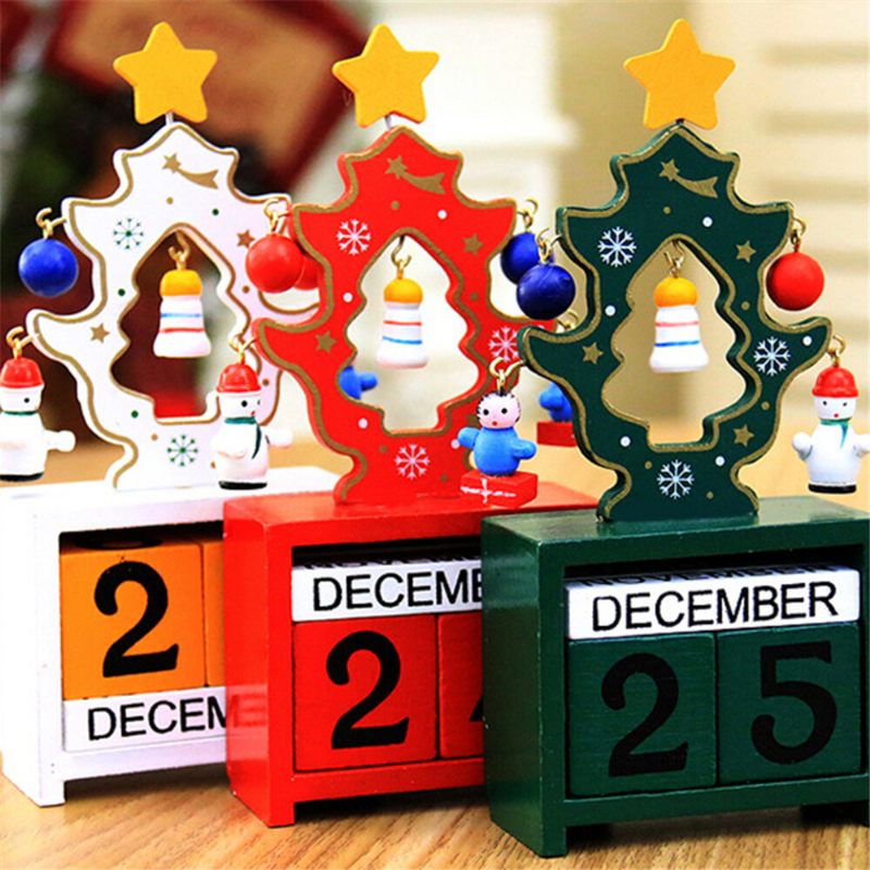 Mini Drveni Ukrasni Kalendar Datum Sretan Božićni Ukras Ukrasi Za Dom Kreativni Darovi Za Djecu