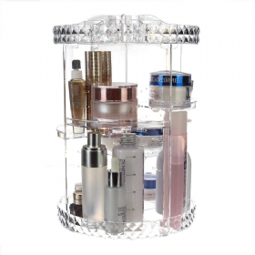 Prozirna Akrilna Kutija Za Pohranu Kozmetike S Rotacijom Od 360 Stupnjeva Fashion Spin Višenamjenska Stolna Ploča Odvojivi Organizator Šminke Beauty Organizer