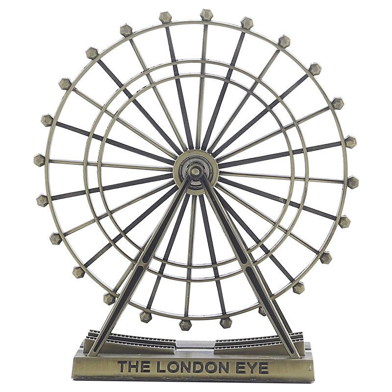 Retro Metal The London Eye Ferris Wheel Ornament Engleska Zgrada Kućni Ured Kreativni Stolni Ukrasi Model Suveniri Pokloni