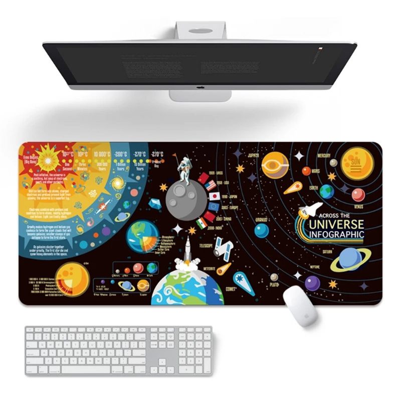 Space Planet Podloga Za Miša Laptop Velika Gaming Za Visokokvalitetna Ispisna Brava Rubni Dizajn Tipkovnica Za Stol Za Osobno Računalo