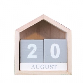 Starinski Dizajn Kućni Oblik Perpetual Calendar Drveni Stolni Blok Uredski Pribor Dekoracija