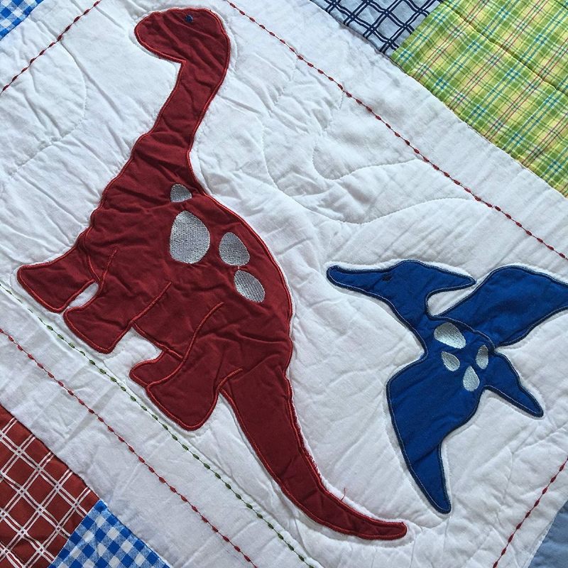 100% Pamuk Dinosaur Patchwork Komplet Popluna Za Dječake Dječji Prekrivači Za Dva Kreveta