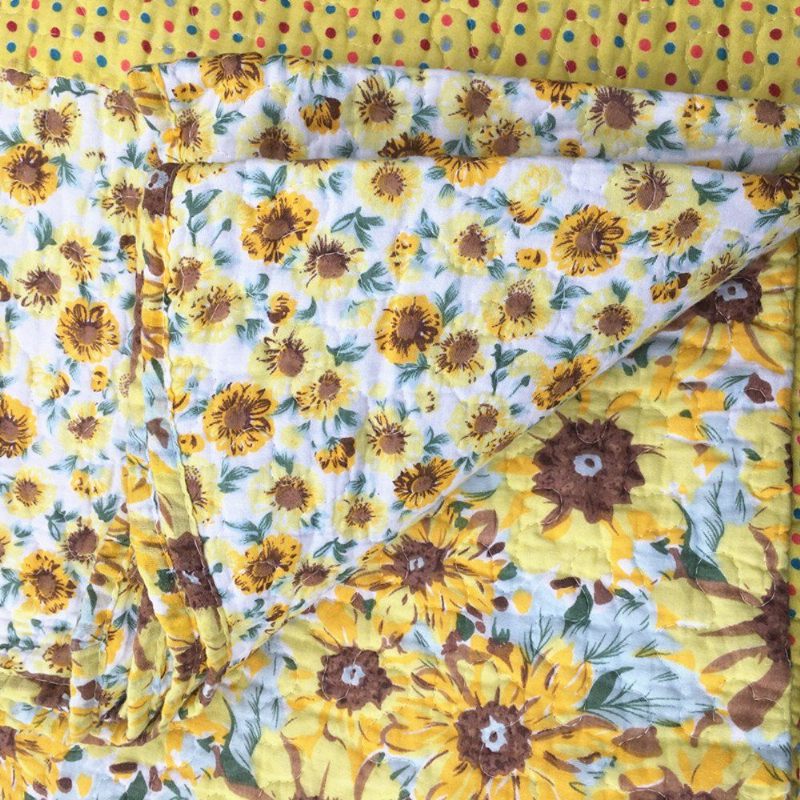 100% Pamuk Tufnasti Suncokret Patchwork Prekrivači Kompleti Popluna Queensunflowers