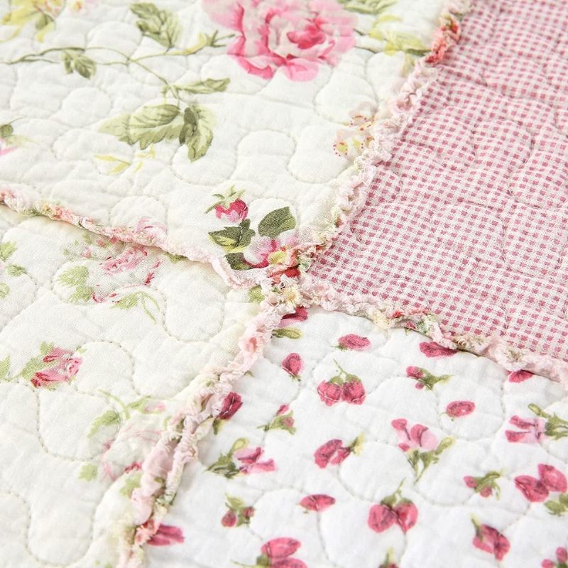 3pcs Queen Size Set Prekrivača Seoska Kuća Rose Cvjetni Set Romantični Sitni Cvjetovi Patchwork Lagani Set Popluna